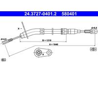 ATE 24.3727-0401.2 Handbrake cable