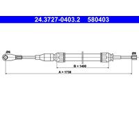 ATE 24.3727-0403.2 Hand brake cable