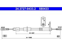 ATE 24.3727-0433.2 Handbrake cable