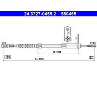 ATE 24.3727-0455.2 Handbrake cable