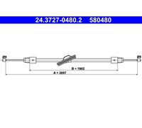 CABLE PULL PARKING BRAKE 24.3727-0480.2 FOR MERCEDES-BENZ M 274.920 2.0L 4cyl