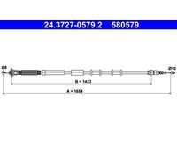 ATE 24.3727-0579.2 Hand brake cable