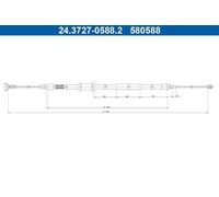 ATE 24.3727-0588.2 Hand brake cable