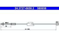 ATE 24.3727-0658.2 Handbrake cable
