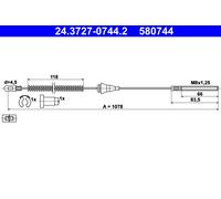 ATE 24.3727-0744.2 Handbrake cable