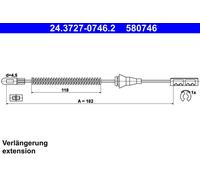 ATE 24.3727-0746.2 Cable, parking brake for CHEVROLET,OPEL,VAUXHALL