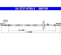 ATE 24.3727-0789.2 Hand brake cable