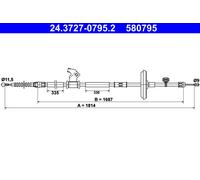 Handbrake cable 24.3727-0795.2 ATE for OPEL CHEVROLET