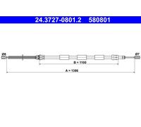 ATE 24.3727-0801.2 Handbrake cable