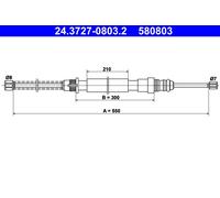 ATE 24.3727-0803.2 Handbrake cable