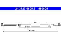 ATE 24.3727-0805.2 Handbrake cable