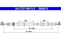 ATE 24.3727-0813.2 Handbrake cable