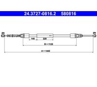 ATE 24.3727-0816.2 Handbrake cable