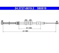 ATE 24.3727-0819.2 Handbrake cable