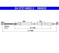 ATE 24.3727-0822.2 Handbrake cable