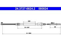 ATE 24.3727-0824.2 Handbrake cable