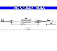 ATE 24.3727-0826.2 Handbrake cable