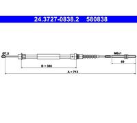 ATE 24.3727-0838.2 Handbrake cable
