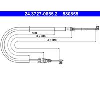 ATE 24.3727-0855.2 Hand brake cable