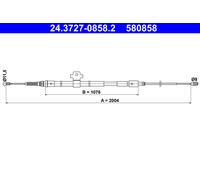 ATE 24.3727-0858.2 Cable, parking brake for PEUGEOT