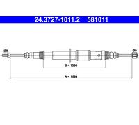 ATE 24.3727-1011.2 Cable, parking brake for RENAULT