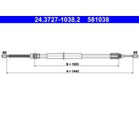 ATE 24.3727-1038.2 Hand brake cable