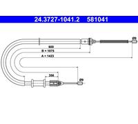 Handbrake cable 24.3727-1041.2 ATE for RENAULT NISSAN