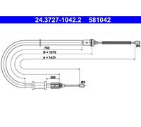 ATE 24.3727-1042.2 Handbrake cable