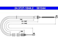 ATE 24.3727-1044.2 Handbrake cable