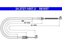 ATE 24.3727-1057.2 Handbrake cable