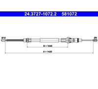 ATE 24.3727-1072.2 Handbrake cable
