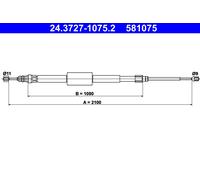 ATE 24.3727-1075.2 Handbrake cable