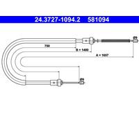 ATE 24.3727-1094.2 Cable, parking brake for DACIA,RENAULT
