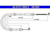 ATE 24.3727-1095.2 Cable, parking brake for ,RENAULT