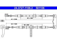 ATE 24.3727-1106.2 Cable, parking brake for SAAB