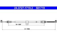 ATE 24.3727-1719.2 Hand brake cable