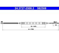 ATE 24.3727-2508.2 Handbrake cable