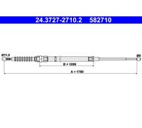 CABLE, PARKING BRAKE FOR SKODA RAPID ATE 24.3727-2710.2