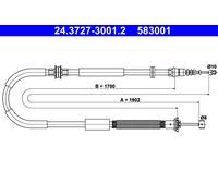 ATE 24.3727-3001.2 Handbrake cable