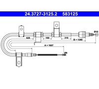 ATE 24.3727-3125.2 Cable, parking brake for HYUNDAI