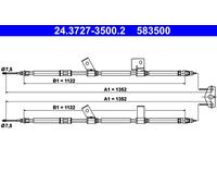 ATE 24.3727-3500.2 Cable, parking brake for OPEL,VAUXHALL
