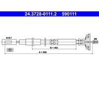ATE 24.3728-0111.2 Clutch Cable for VW