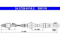 Clutch Cable ATE Fits VW Polo Box Classic 867721335E