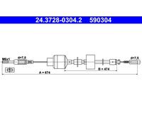 ATE 24.3728-0304.2 Clutch Cable