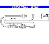 Clutch cable 24.3728-0332.2 ATE for CITROËN XSARA XSARA Estate XSARA Coupe
