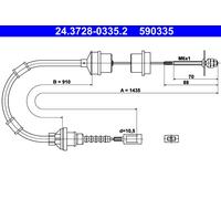 ATE 24.3728-0335.2 Clutch Cable