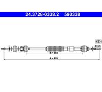 ATE 24.3728-0338.2 Clutch Cable