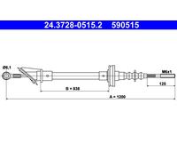 ATE 24.3728-0515.2 Clutch Cable