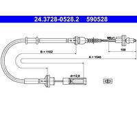 ATE 24.3728-0528.2 Clutch Cable