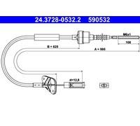 ATE 24.3728-0532.2 Clutch Cable for FIAT,FORD